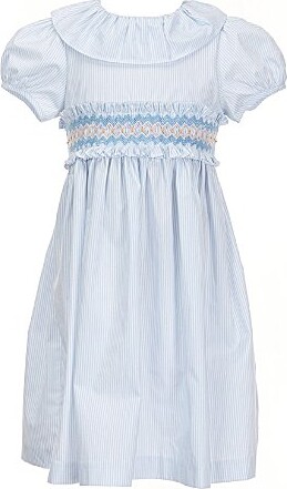 Edgehill Collection Little Girls Stripe Puff Sleeve Dress