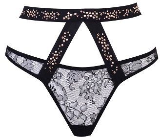 Agent Provocateur Montinah Thong Black And Rose Gold