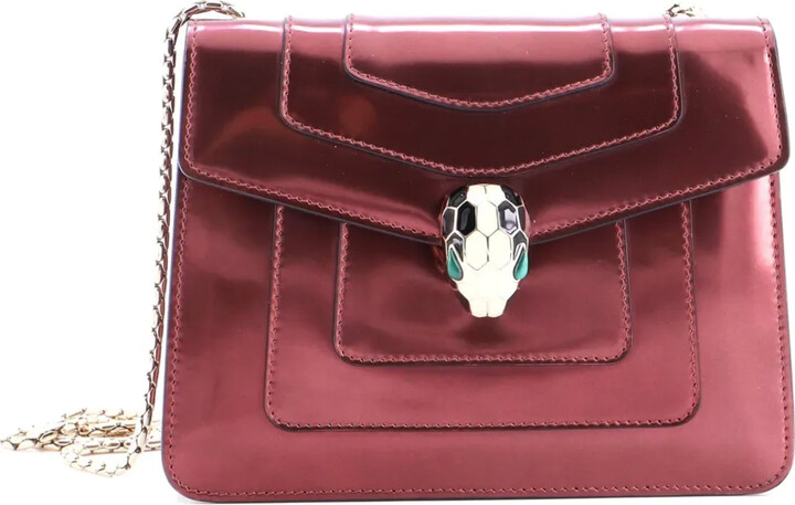 Bvlgari Pre-Owned Serpenti Forever Square Metallic Leather Small shoulder bag