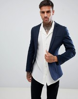 Thumbnail for your product : ASOS Design DESIGN super skinny blazer in navy jersey