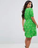 Thumbnail for your product : ASOS Maternity Short Sleeve Floral Tea midi dress with Zip Detail