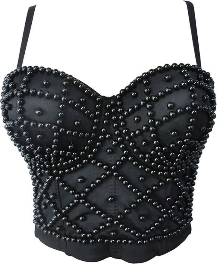 BSLINGERIE® Madonna Style Metallic Studs Bustier Bra Corset Top - ShopStyle