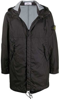 Stone Island Logo-patch Zip-fastening Jacket in White for Men Mens Clothing Coats Raincoats and trench coats 