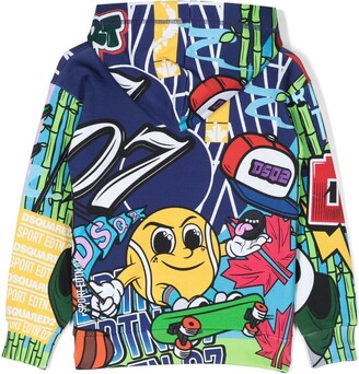 DSQUARED2 Kids Graphic-Print Cotton Hoodie