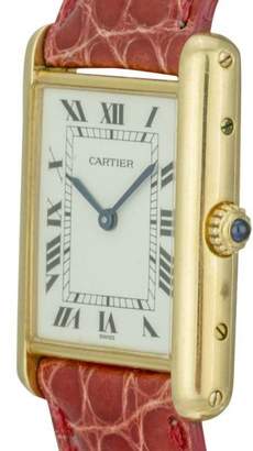 Cartier Classic Paris Tank 18K Yellow Gold & Beige Dial 29mm Womens Watch