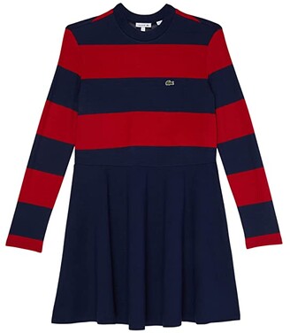 Lacoste Kids Long Sleeve Striped Dress (Toddler/Little Kids/Big Kids) -  ShopStyle