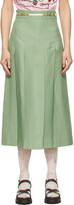Thumbnail for your product : Gucci Green Viscose & Linen Pleated Skirt