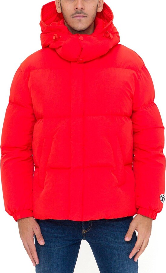 Diesel Logo Patch Hooded Padded Coat ShopStyle