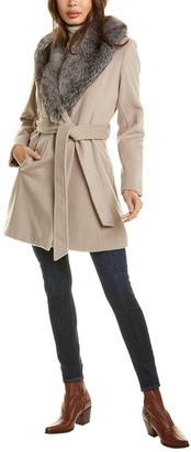 Sofia Cashmere Sofiacashmere Wool-Blend Wrap Coat