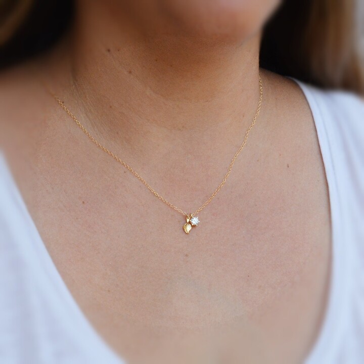 Etsy Gold Necklace, Dainty Unique Cubic Zirconia Delicate Necklace, Gift For Her