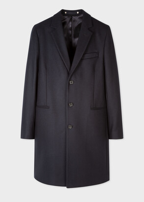 Paul Smith Dark Navy Wool-Blend Epsom Coat