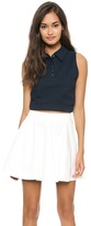 Thumbnail for your product : Alice + Olivia Marco Cropped Polo Tank