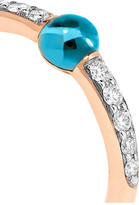 Thumbnail for your product : Pomellato M'ama Non M'ama 18-karat Rose Gold, Diamond And Topaz Ring