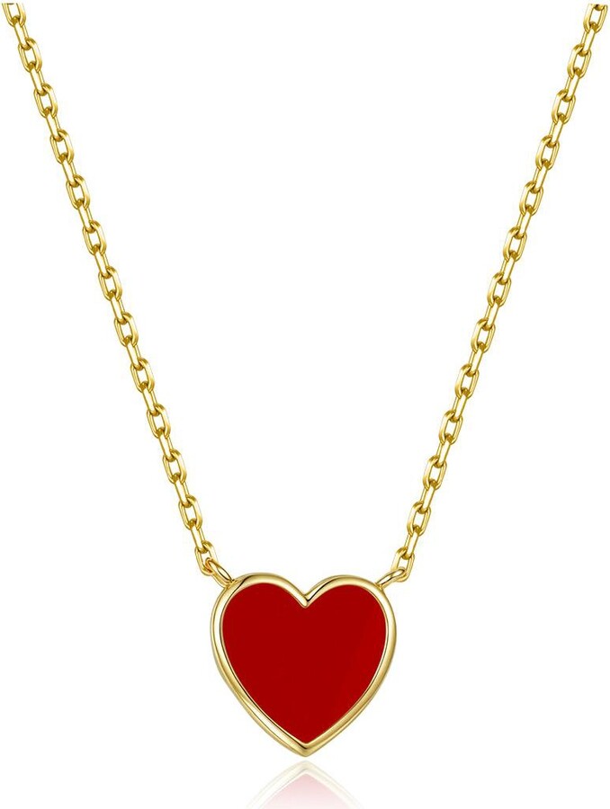 Anna Zuckerman Petit Love Necklace in Red