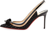 Thumbnail for your product : Christian Louboutin Suspenodo Flocked Red-Sole Slingback Pump