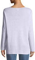 Thumbnail for your product : Eileen Fisher Jewel-Neck Front-Twist Organic Linen Sweater