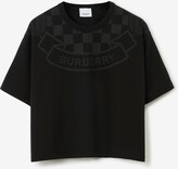 Thumbnail for your product : Burberry Chequered Crest Cotton Cropped T-shirt Size: M