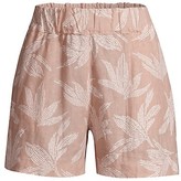Thumbnail for your product : 120% Lino Elastic Waist Embossed Floral Shorts