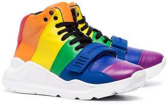 Burberry Rainbow Leather High-top Sneakers