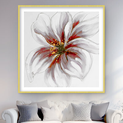 Lark Manor Resplendent Pink Orchid - Contemporary Framed Matted Print