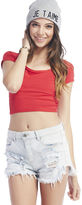 Thumbnail for your product : Wet Seal Crisscross Back Crop Tee