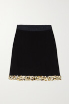 Thumbnail for your product : Lanvin Embellished Wool-blend Mini Skirt - Black