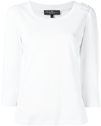 Ferragamo embellished shoulder top - women - Cotton - M