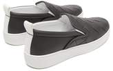Thumbnail for your product : Bottega Veneta Intrecciato-weave Leather Slip-on Trainers - Mens - Grey