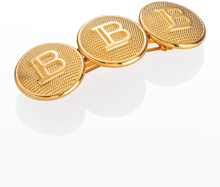 Balmain Hair Couture Limited Edition 18K GoldPlated Logo Medallion