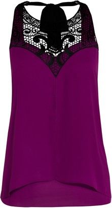 City Chic Layered Motif Lace Detail Tiered Top