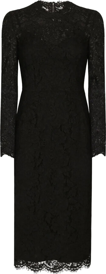 Dolce & Gabbana Floral-Lace Midi Dress