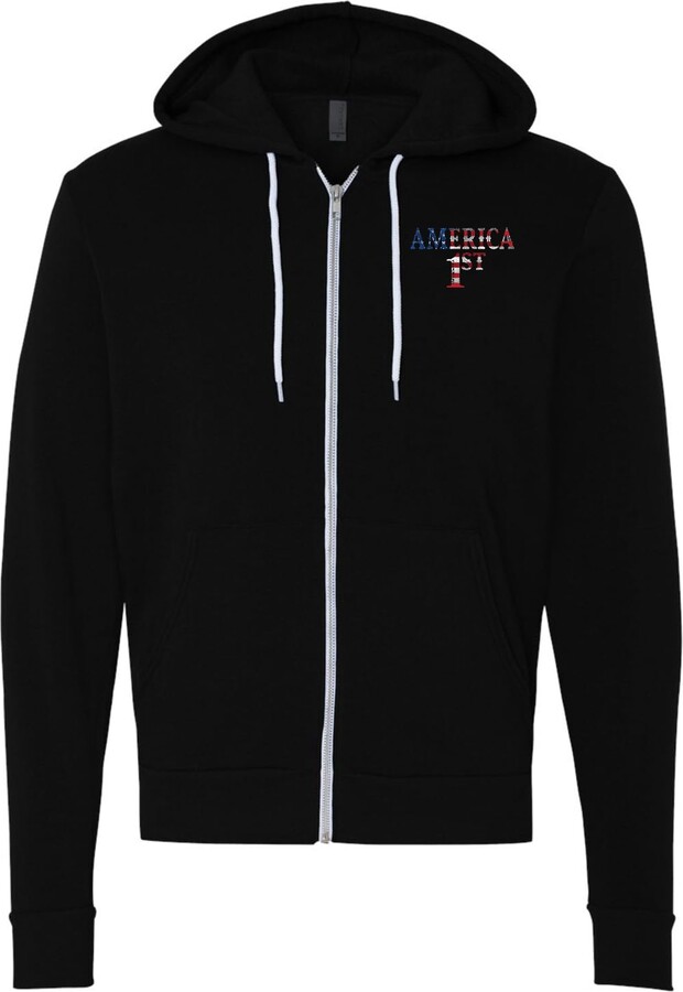 Buy Cool Shirts USA America 1st Chest Print Premium Full Zip Hoodie