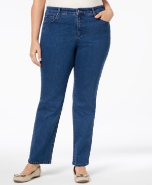Charter Club Plus Size Lexington Tummy-Control Straight-Leg Jeans, Created for Macy's