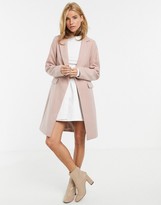 Thumbnail for your product : New Look button front coat in light pink