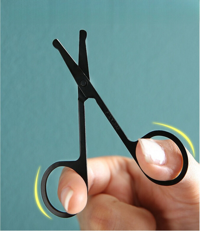 NONE Black Round Head Nose Hair Trimmer - Stainless Steel, Safety Design for Men and Women​