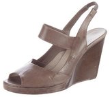 Thumbnail for your product : CNC Costume National Leather Slingback Wedges