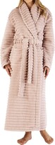 Thumbnail for your product : Slenderella Ladies 52" / 132cm Soft Fleece Shawl Collar Dressing Gown Robe Two Patch Pockets Self Tie Belt (Pink 10-12)