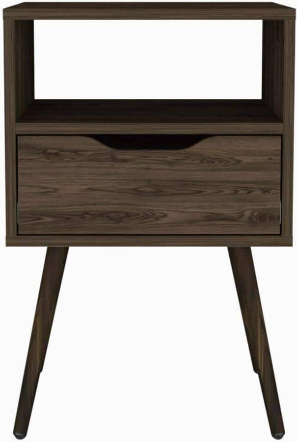 BOAHAUS Lugo Brown 1 Drawer 18 in. W Nightstand