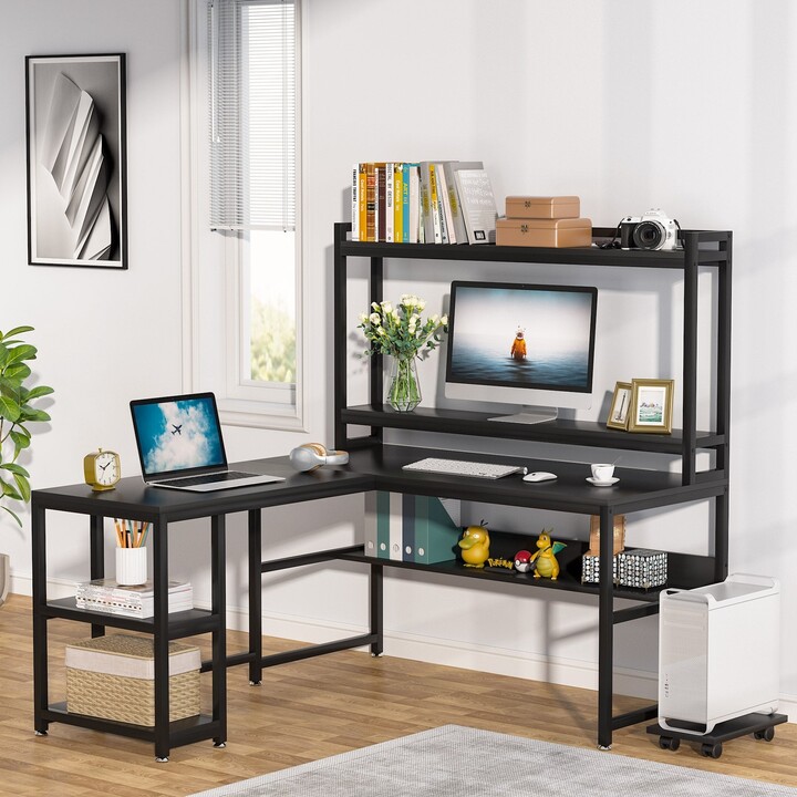 BLUEBELL LShaped Reversible Computer Desk with hutch ShopStyle
