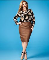 Thumbnail for your product : Charter Club Plus Size Faux-Leather Pencil Skirt