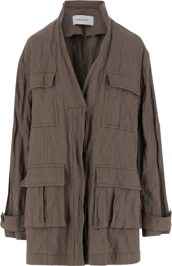 Ferragamo Pocket-Detail Belted Jacket