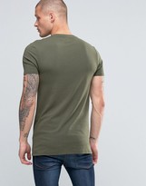 Thumbnail for your product : ASOS Longline Muscle T-Shirt With Logo In Green Marl