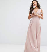 Thumbnail for your product : TFNC Wedding V Front Maxi Dress With Frill Sleeves
