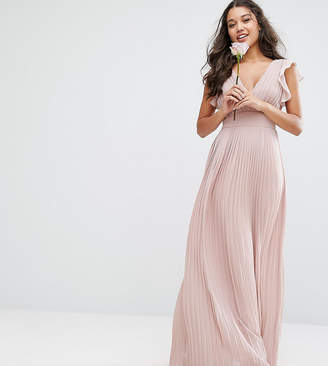 TFNC Wedding V Front Maxi Dress With Frill Sleeves