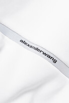Thumbnail for your product : alexanderwang.t Cropped Jacquard-trimmed Cotton-blend Jersey Sweatshirt - White