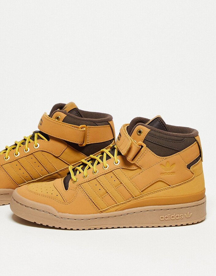 adidas Forum Mid sneakers in light brown - ShopStyle