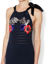 Thumbnail for your product : Cynthia Rowley Embellished Stipe Halter Dress