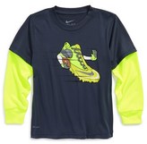 Thumbnail for your product : Nike 'Sneaker Football' Dri-FIT Layer Look T-Shirt (Toddler Boys)