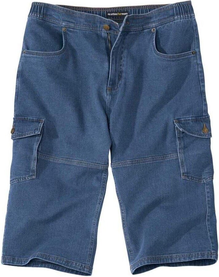 Atlas for Men Denim Cargo Cropped Trousers - ShopStyle