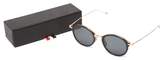 Thumbnail for your product : Thom Browne Round Acetate And Metal Sunglasses - Mens - Gold